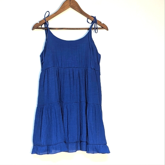 altar'd state Royal Blue Spaghetti Strap Mini Skirt Lined Dress, M - Picture 2 of 8